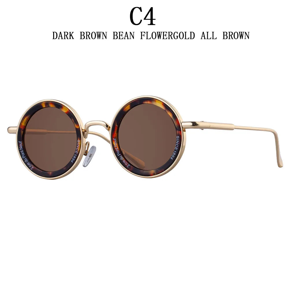 Round Steampunk Sunglass Men Vintage Punk Sunglasses Women Trendy Retro Fashion Glasses Gafas De Sol Hombre Lunette Soleil Femme Good Vibrations