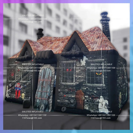 Inflatable Haunted House Funny Halloween 6m Spooky Playhouse Air Blow Up Bar Tent For Party Event Good Vibrations