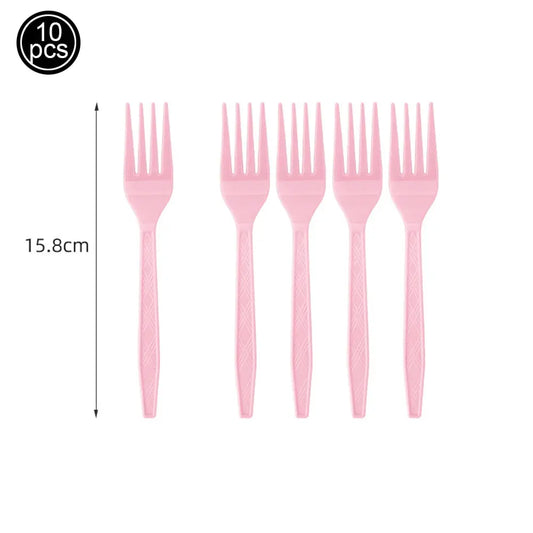 Pink Party Disposable Tableware Solid Color Party Pink Plates Cup Tablecloth Birthday Wedding Baby Shower Picnic Party Supplies Good Vibrations