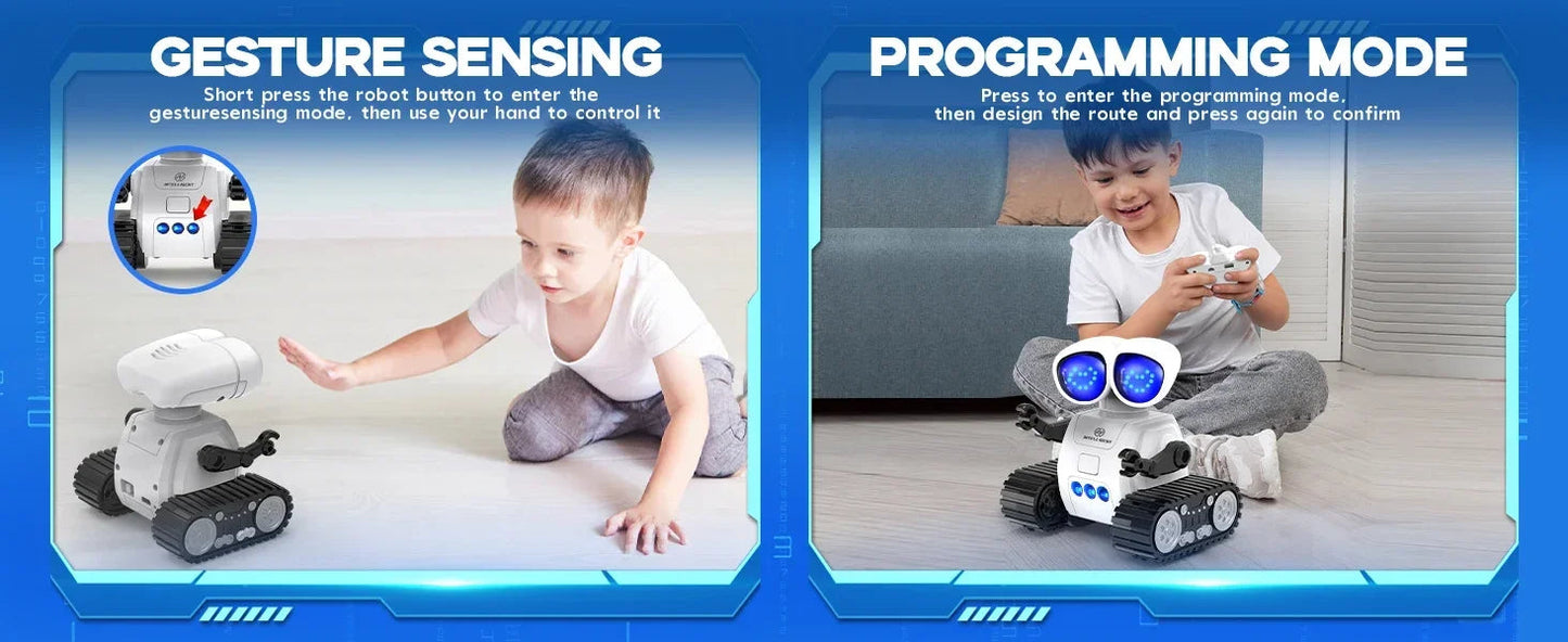 TOY Life Rechargeable RC Robot - LED Eyes Music Walkie Talkie Remote Control Toy for Kids Toddler Gift Good Vibrations