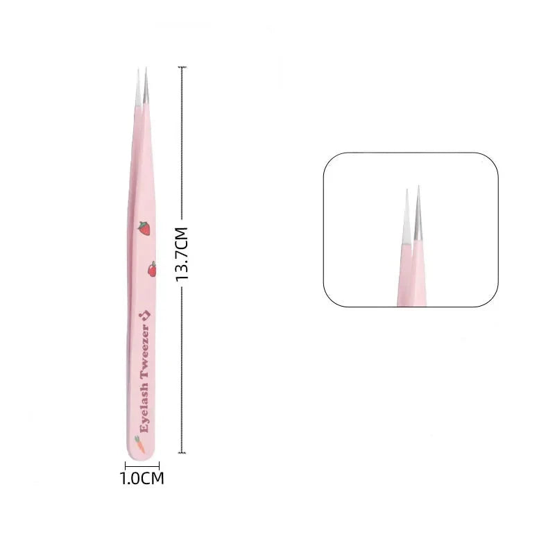 6 Types False Eyelash Tweezers Stainless Steel Anti-static Pincet Curved Strip 3D Lashes Extension Tweezer Makeup Tools Good Vibrations