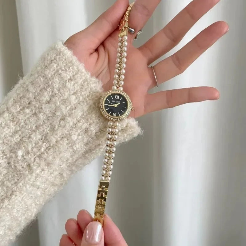 Pearl Studded Strap Women Watch Luxury Ladies Gift Bracelet Watch Fashion Quartz Wristwatches Dropshipping Relojes Para Mujer Good Vibrations