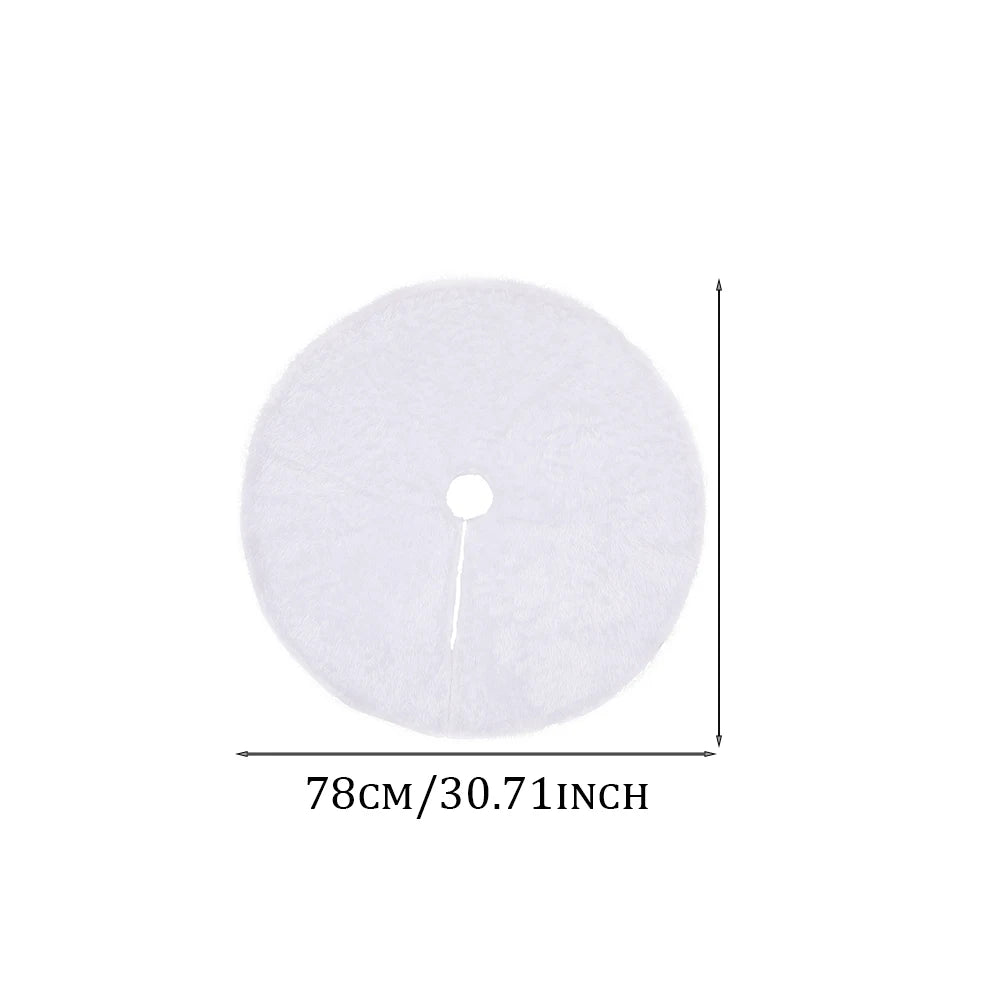 Christmas Tree Decoration,78/90/122cm White Plush Christmas Tree Skirt,Xmas Tree Base Mat,Christmas Home Decoration 2025 Good Vibrations