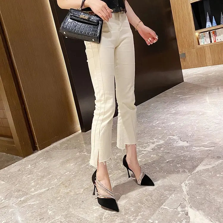Women Evening Party High Heels New Pumps Elegant Ladies Pointed To Black Strappy Stripper Shoes for Women Good Vibrations