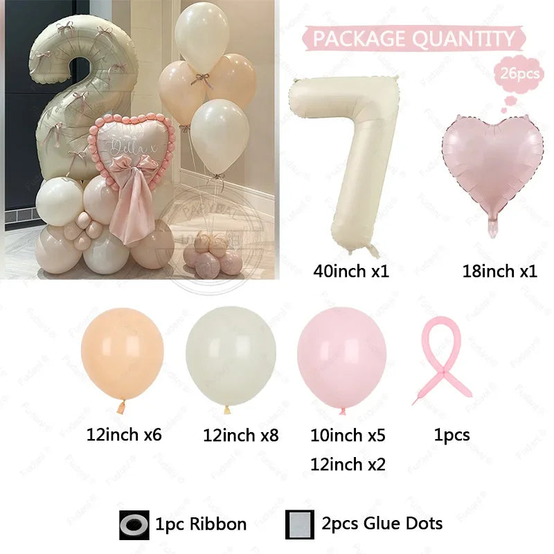 26pcs Cream White Themed Wedding Balloon Set for Adult Children Baby Shower Helium Globos Party Decoration Newborn Supplies Toys Good Vibrations