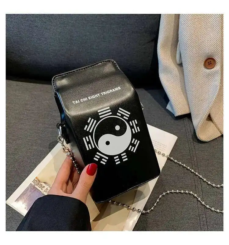 Printed Graffiti Small Square Bag Fashion Cool Crossbody Bag Funny Box Shoulder Bag For Girls Good Vibrations