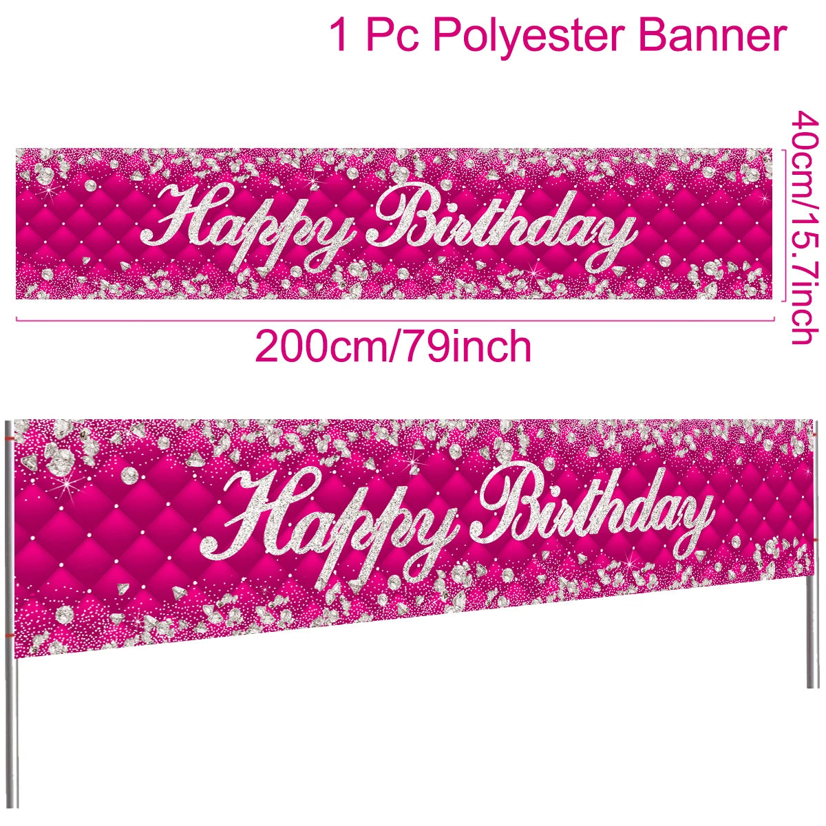 Happy Birthday Banner Birthday Party Decoration Kids Boys Girl Baby Shower Decoration Bunting Garland Banners Flags Anniversary Good Vibrations