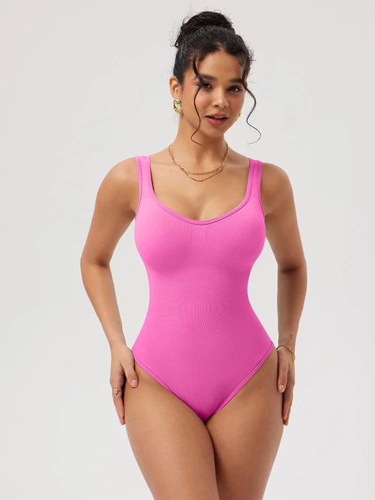 OQQ Women Full Body High Elastic Bodysuit Shapewear Seamless Sexy Bodycon Off Shoulder Sports Fitness Leisure Yoga Lady Clothes Good Vibrations