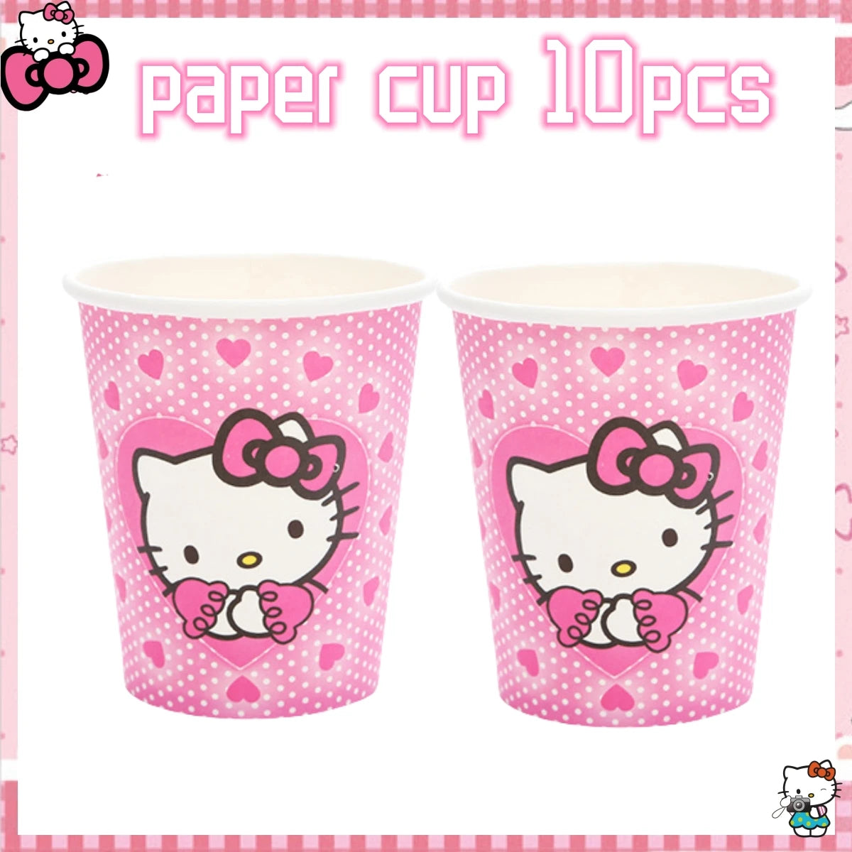 Hello Kitty Birthday Party Decoration Disposable Tableware Cup Plate Tablecloth Balloons Baby Shower Girls Party favors Supplies Good Vibrations