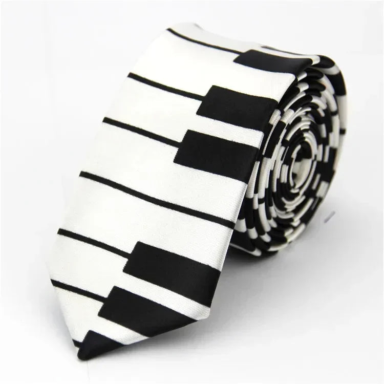 Mens Ties Slim 5cm (2in) Wedding Striped Dots Piano Skulls for Men Women Gravata Corbata Regalos Para Hombres Accessoires Homme Good Vibrations