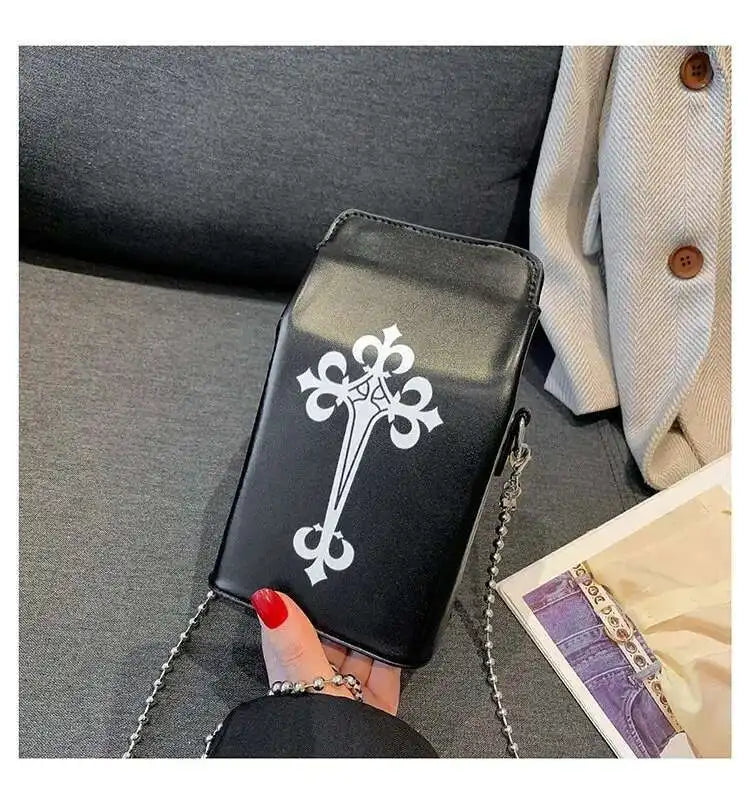 Printed Graffiti Small Square Bag Fashion Cool Crossbody Bag Funny Box Shoulder Bag For Girls Good Vibrations