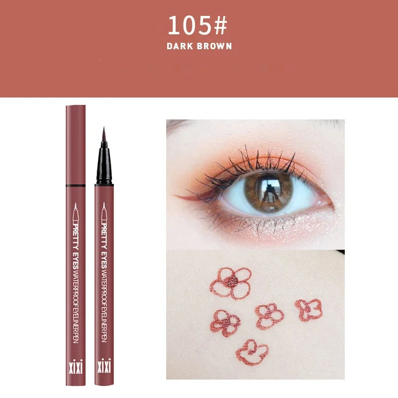 Professional Fast Dry Smooth Waterproof Eyeliner Pencils Eyes Brown Black Color Pigments Liquid Eye Liner Pen Make Up Tools Good Vibrations
