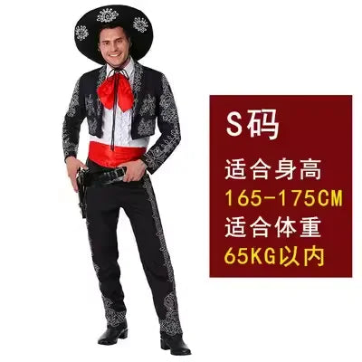 Men's Halloween American Western Heroic Character Mexican Ethnic Cospaly Costume Good Vibrations