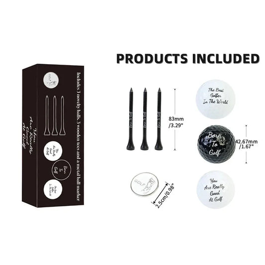 Funny Golf Gifts Set for Men Novelty Golf Gift Included 3 Golf Balls + 3 Golf Tees + 1 Ball Marker Perfect Golfer Gift Good Vibrations