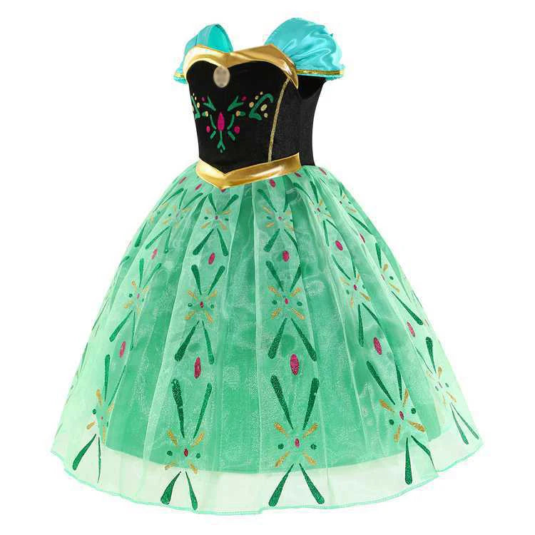 Disney Kids Princess Costume Elsa Anna Halloween Dress Girl Jasmine Moana Dinner Dress Rapunzel Mermaid Pageant Disguise 3-10Y Good Vibrations