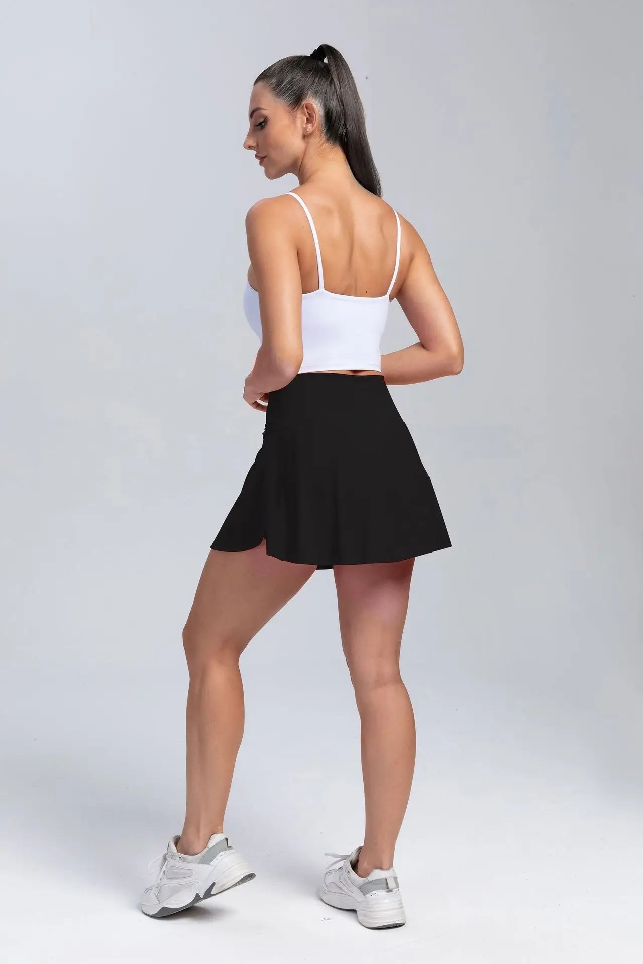 Women Pleated Tennis Skirt With Pockets Shorts Athletic Skirts Crossover Breathable Athletic Golf Skorts Workout Sports Skirts Good Vibrations