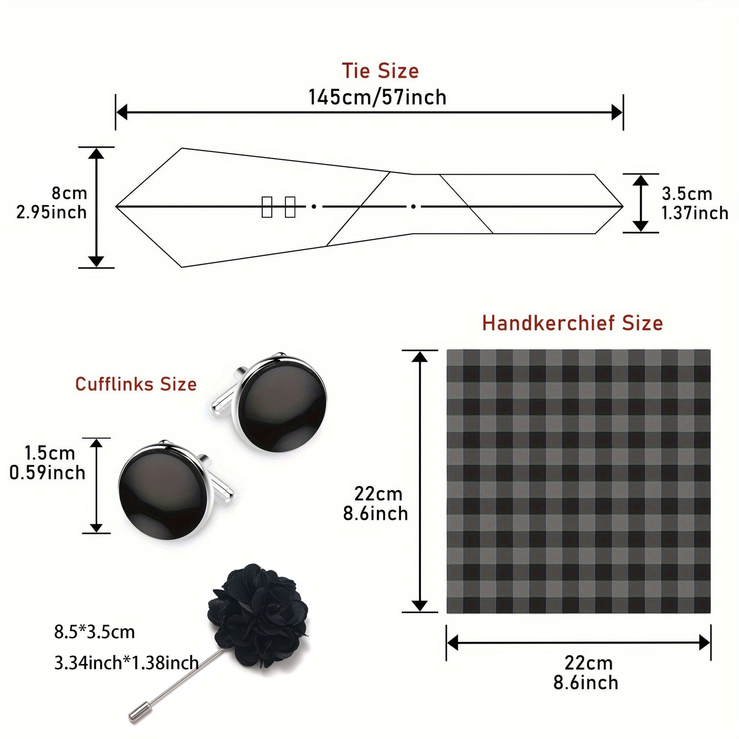 Luxury Mens Ties Floral Black Gold Ties Paisley NeckTie Pocket Square Cufflinks Brooch Set Men's Wedding Party Tie Good Vibrations