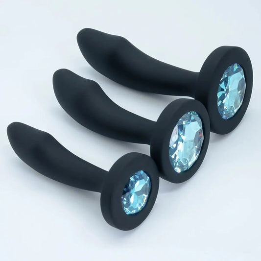 Silicone Anal Plug Gem Base Butt Plug Anal Masturbation Stimulator Anal Massage Dilatancy Toys G-point Massage Adult Sex Toys Good Vibrations Adult Super Store