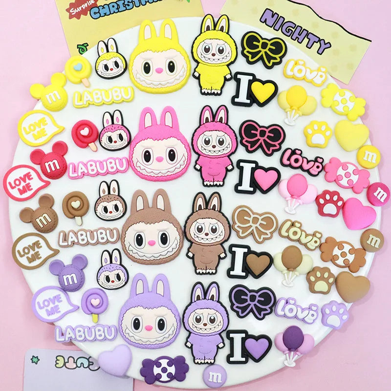 15pcs Hot Toys New Cartoon Shoe Charms Designer for Shoe Accessories Dreations for Sandals Sneaker Classic Clog Kids X-mas Gifts Good Vibrations