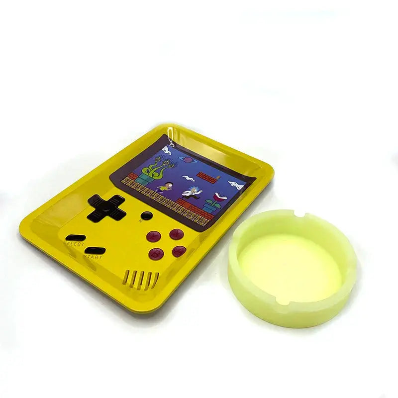 Cigarette holder ashtray with rolling tray, silicone and metal, 180x125mm, smoking accessories.