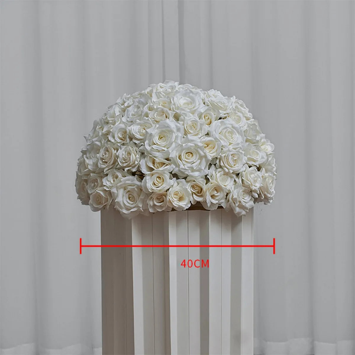 70/60/40/30CM White Rose Flower Ball Wedding Table Centerpieces Floral Ball Arrangement Event Party Banquet Props Window Display Good Vibrations