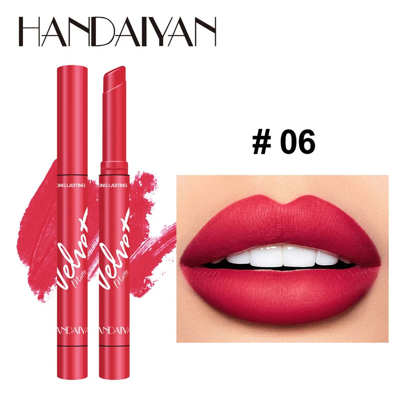 New 8 Colors Makeup Matte Lipstick Waterproof Long Lasting Lip Stick Sexy Red Pink Velvet Nude Lipsticks Make Up Woman Cosmetics Good Vibrations