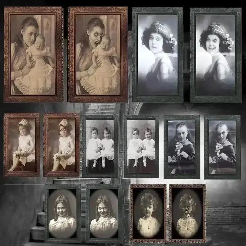 Pretty 3D Changing Face Ghost Picture Frame Halloween Decoration Horror Craft Supplies Haunted House Party Decor Halloween Props Good Vibrations