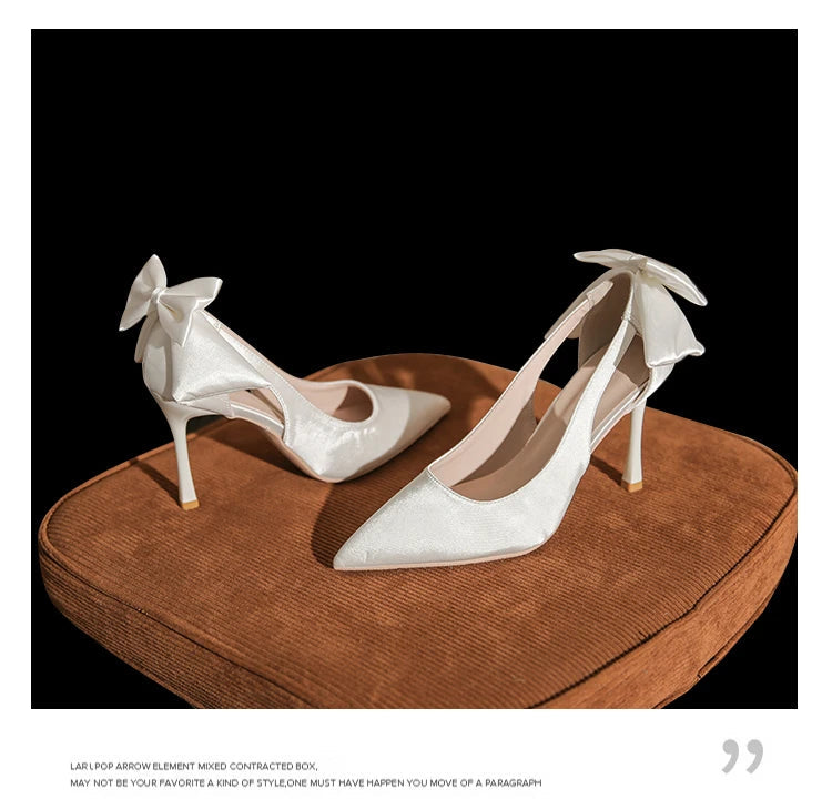 Wedding Heels Women Luxury Brand Design String Bead Pearls High Heels Ladies Sexy Elegant Pointed Toe White Black Pumps2025 Good Vibrations