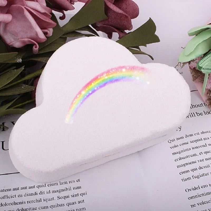 Natural Skin Care Cloud Rainbow Bath Salt Exfoliating Moisturizing Bubble Bath Bombs Ball Good Vibrations