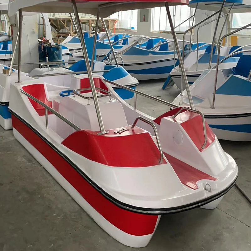 Water Play Equipment Fiberglass 4 Person Paddle Pedal Boat for Sale Good Vibrations