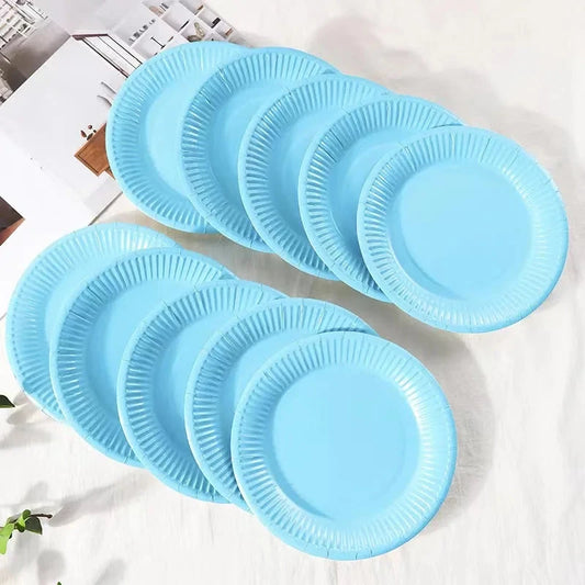 Solid Disposable Tableware Set, Party Supplies, Paper Plates, Wedding, Birthday Party Decor, Adult Favor, Black, Green, Blue, Good Vibrations