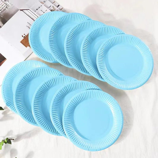 Solid Disposable Tableware Set, Party Supplies, Paper Plates, Wedding, Birthday Party Decor, Adult Favor, Black, Green, Blue, Good Vibrations