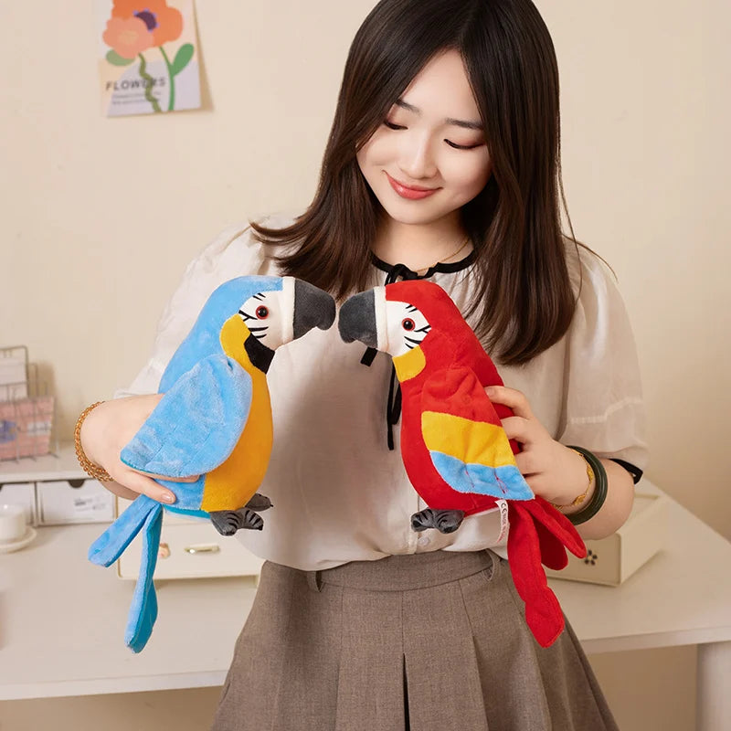 Talking Parrot Toy Interactive Stuffed Animal Plush Toy for Kids Record Parrot Repeat What You Say Funny Bird Toy Children Gift Good Vibrations