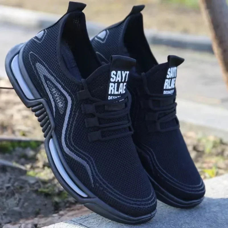 Men Shoes Slip on Fashion Sneakers Male Sport Running Shoes Breathable Gym Training Walking Tennis Shoes Non Slip Workout Flats Good Vibrations