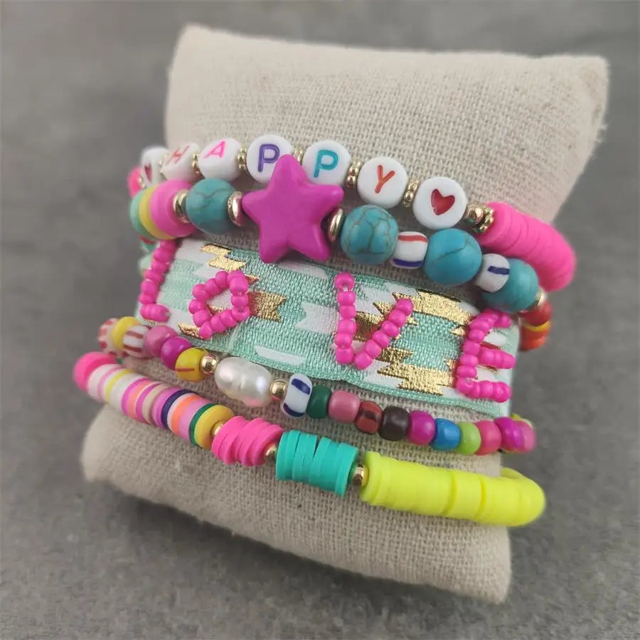 Bracelets Women Evil Eye Bracelet Summer Boho Tassel Chic Beads Pulseras Mujer Bohemian Jewelry Handmade Gift Good Vibrations