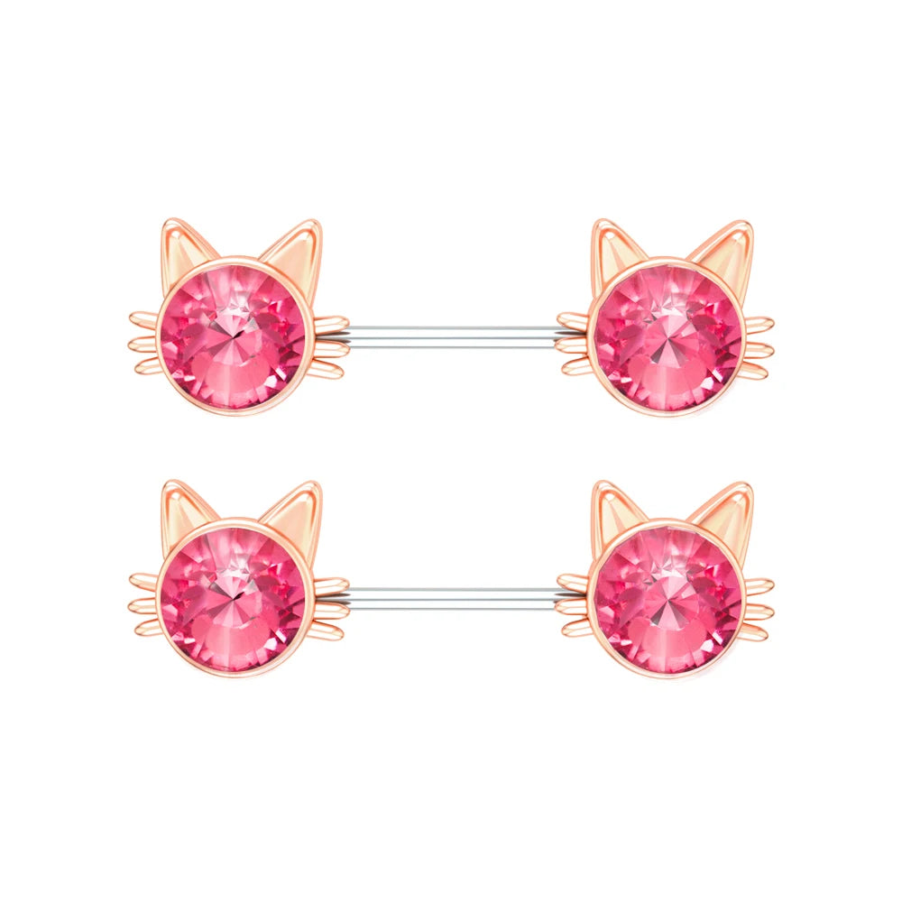 14G Titanium Stainless Butterfly Cat Crystals CZs Shield Barbell Nipple Rings Mixed-Style Heart Flower Dangled Nipple Piercing Good Vibrations Adult Super Store