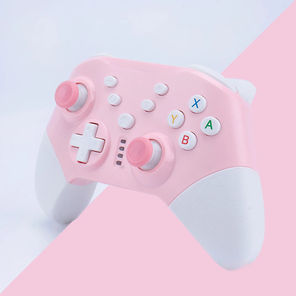 Switch Pro gamepad supports switch console with dual motor vibration, pink game controller supports PC win10 Good Vibrations