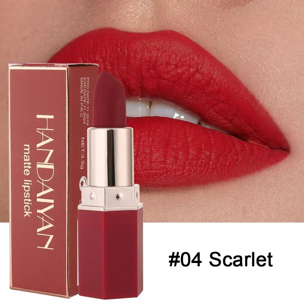 Long Lasting Velvet Matte Lipstick Waterproof Non-stick Cup Lip Sticks Sexy Nude Brown Red Pink Lipsticks Women Makeup Cosmetics Good Vibrations