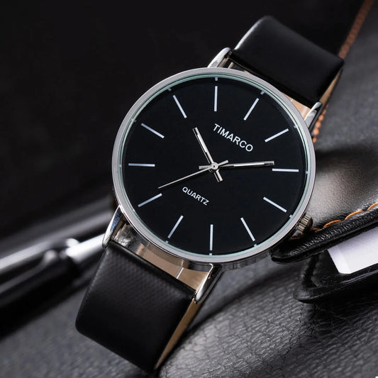 Women's Watches Simple Style Watch Fashion Metal Round Dial Analog Quartz Watch for Men Women Minimalist Watch Quartz Clock Good Vibrations