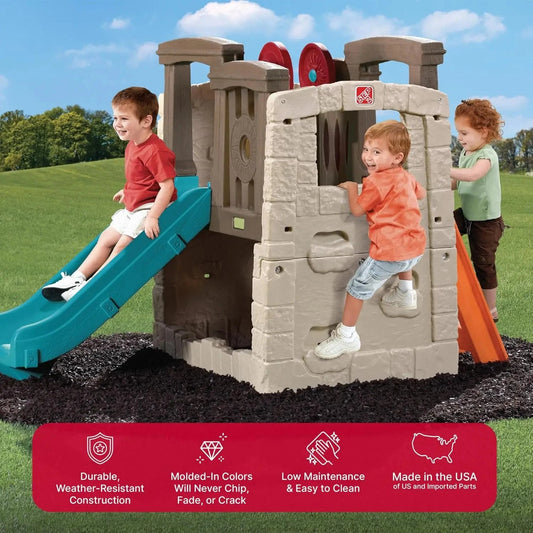 Woodland Climber II Kids Playset, Ages 2 –6 Years Old, Toddler Slide and Climbing Wall, Outdoor Playground for Backyard, Sturdy Good Vibrations