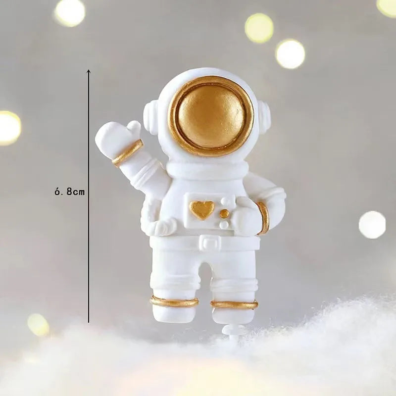 Astronaut Theme Cake Topper Planet Space Rocket Spaceship Birthday Decor Kids Boy Girl Birthday Party Baby Shower Decoratings Good Vibrations
