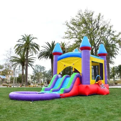 Commercial Outdoor Kids Adults Party Jumping Bouncy Castle Waterslide Toboggan Gonflable Inflatable Tropical Water Slide Good Vibrations