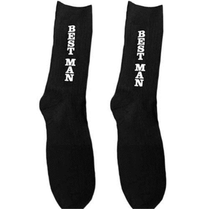 New Funny Wedding Socks Black Groomsmen gift Best Man Groom Happy Wedding gift Good Vibrations