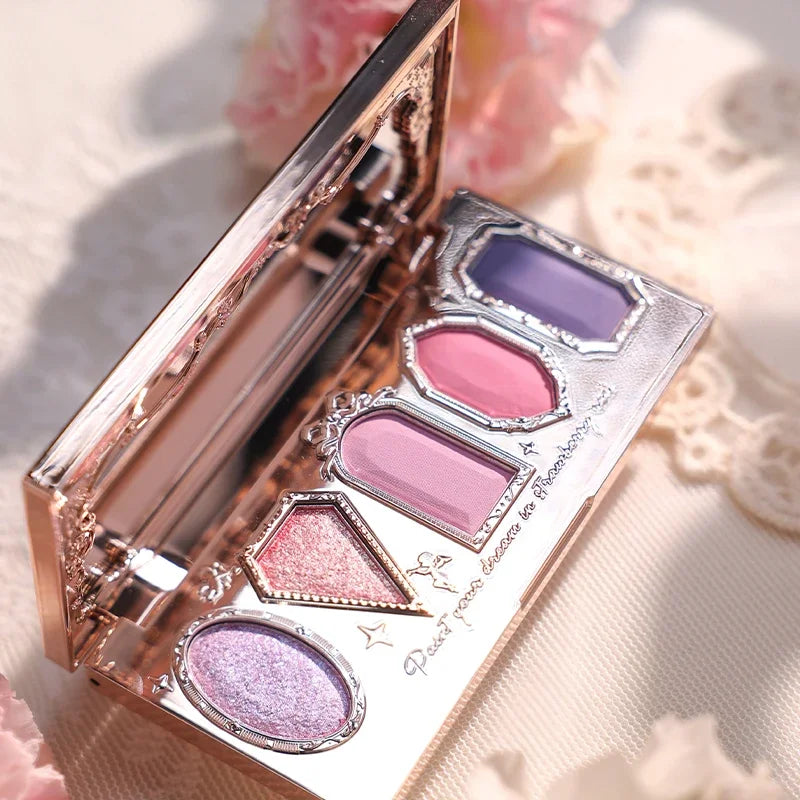 Flower Knows Violet Eye Shadow Strawberry Rococo Series Five-Color Eyeshadow Palette G01 Starmoon Strawberry 0.21OZ./6G Good Vibrations