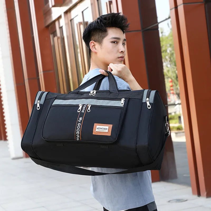 Travel Bag Large Capacity Handbag Portable Outdoor Carry Luggage Convenient Practical Male's Weekend Duffle Bags Good Vibrations