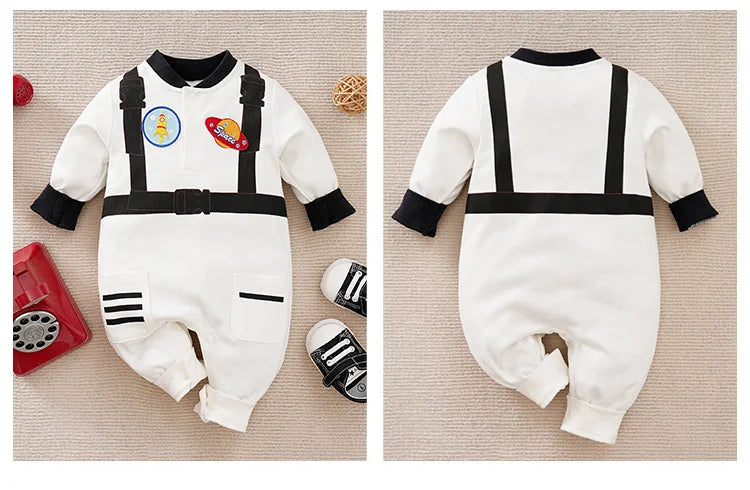 0-36M Spring and Autumn Newborn Bodysuit Long sleeved Astronaut Role Play Pure Cotton Comfortable and Breathable Good Vibrations