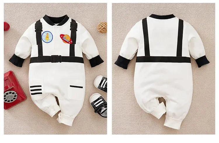 0-36M Spring and Autumn Newborn Bodysuit Long sleeved Astronaut Role Play Pure Cotton Comfortable and Breathable Good Vibrations