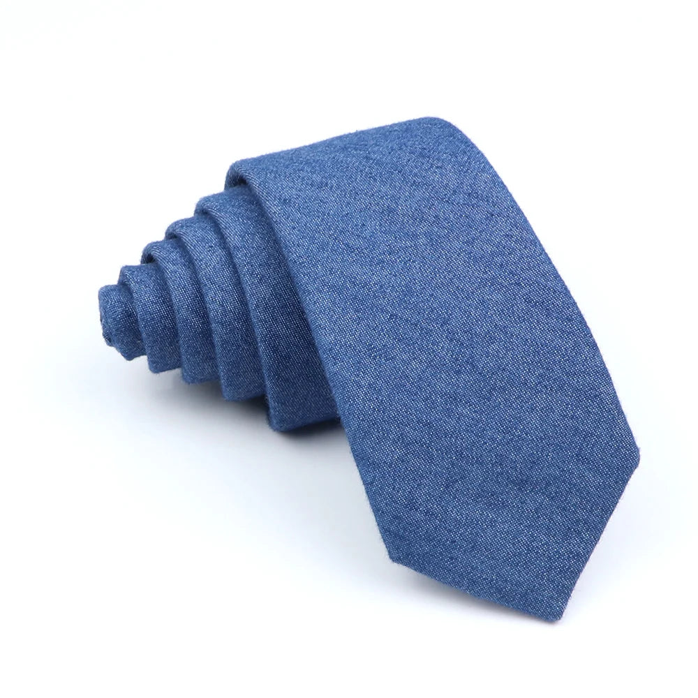 Wed Cotton Tie Solid Color Necktie For Man Woman Blue Pink Yellow Skinny Slim Ties Fashion Wedding Party Gifts Men Accessories Good Vibrations