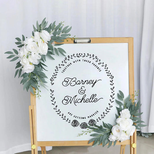 Large 2Pcs Artificial Flower Swag Floral Swag Garland Wedding Arch Flowers Kit for Sign Rustic Artificial Floral Swag Arch Decor Good Vibrations