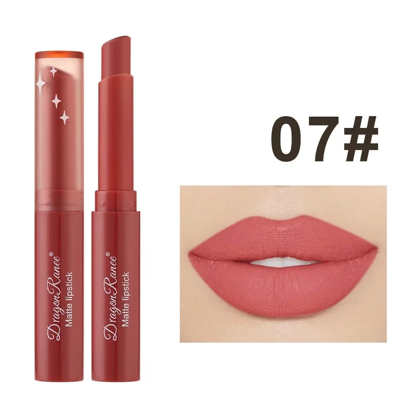 Nude Matte Lipstick Waterproof Lip Sticks Not Fading Sexy Red Velvet Lipsticks for Women Make Up Long Lasting Lip Cosmetics Good Vibrations